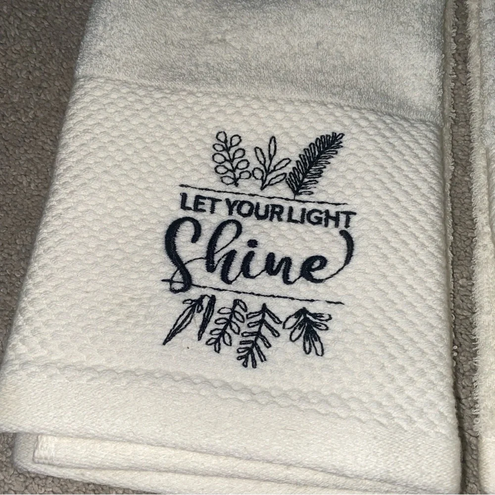 Kassa Decor Cotton “Let Your Light Shine” Religious Dish Kitchen‎ Towel Set Of 2